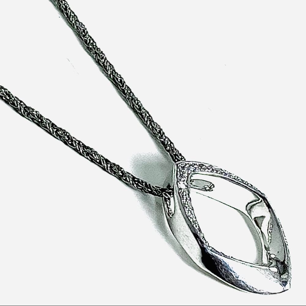 Diamond and Sterling Silver Pendant with Chain